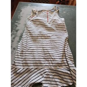 Johnny Was sleeveless cotton striped embroidered tank sz XS